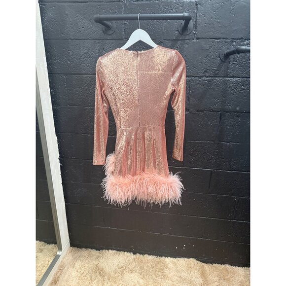 Nadine Merabi Miley Sequins Mini Feather Dress - Picture 5 of 6